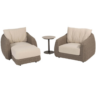 Maxime bistro loungeset met hocker en Boaz sidetable