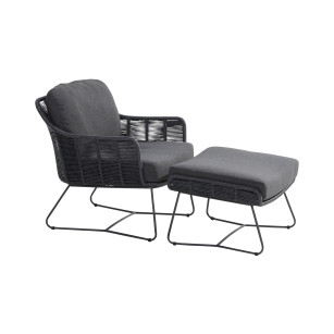 Belmond anthracite loungestoel en hocker