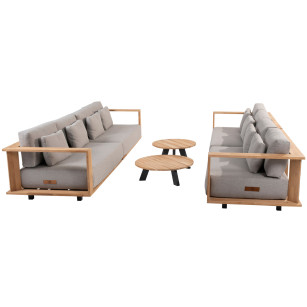 Eternity 4 seater sofa set with Cosmic teak round tables