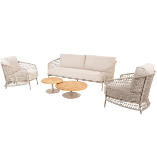 Puccini stoel-bank loungeset met Volta salontafels