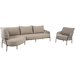 Calma terre chaise-longue loungeset met loungestoel