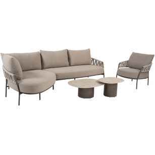 Calma terre chaise longue loungeset, loungestoel en Sofie coffeetables
