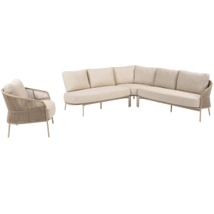 Florence latte hoek loungeset met loungestoel