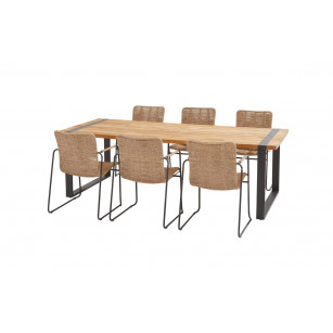 Palma natural dining set with Alto table 240x100 cm
