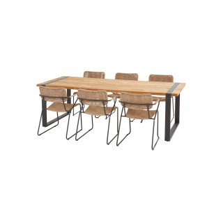 Swing natural dining set with Alto table 240x100 cm