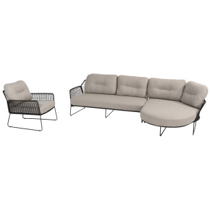 Rhodos chaise loungeset met loungestoel