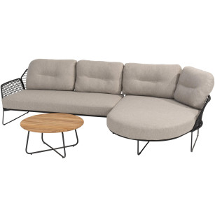Rhodos chaise-longue loungebank met Verdi salontafel
