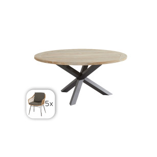 Cottage Louvre 160cm Teak alu