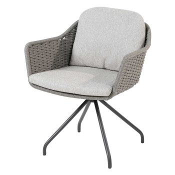 Focus dining chair silvergrey with 2 cushions