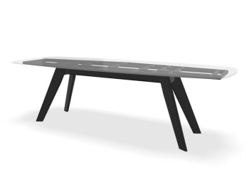 Montana low dining table base barrel anthracite 2400 x 730 mm