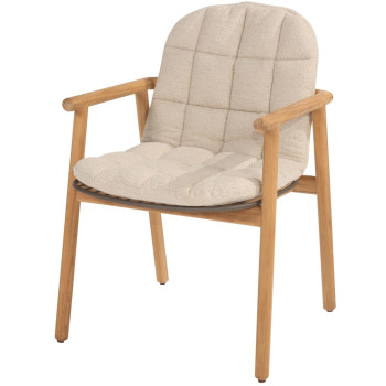 Samos dining chair terre natural teak with cushion