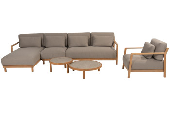 Marie chaise-loungeset met loungestoel en Finn coffeetables