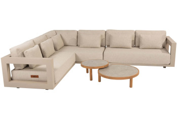 Metropolitan Latte hoek loungeset met Finn coffeetables