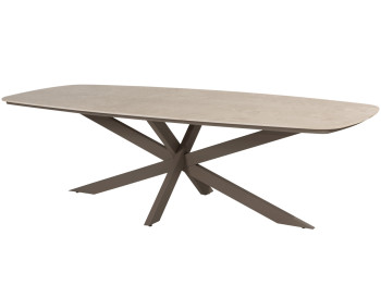 Nevada low-dining table barrel ceramic sabia panna Terre frame 250 X 105 cm