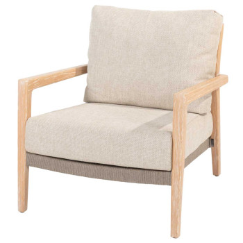 Julia living chair brushed teak with 2 cushions