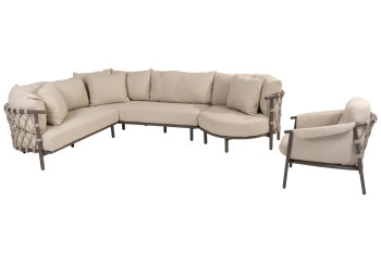 Ezra hoek-loungeset met loungestoel