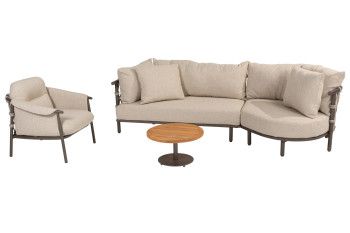 Ezra loungeset met loungestoel en Volta coffeetable