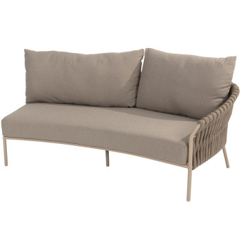 Comino organic 2 seater left arm latte with 3 cushions