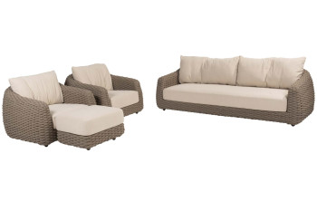 Maxime stoel-bank loungeset met hocker
