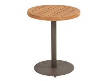 Volta natural teak side table central leg terre 45 X 55 cm