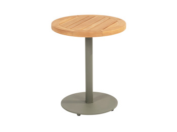 Volta natural teak side table central leg olive 45 X 55 cm