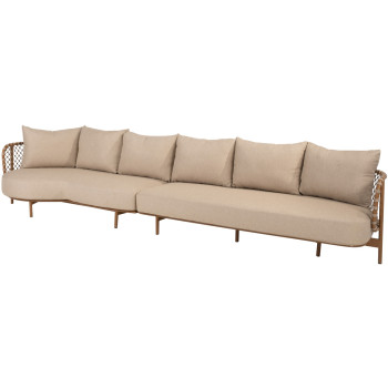 Martinique 3 seater bench + cuddle bench amber with 8 cushions