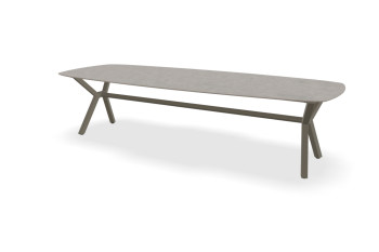 Rechthoekige bootvorm Dekton Grigio low-dining tafel Teano