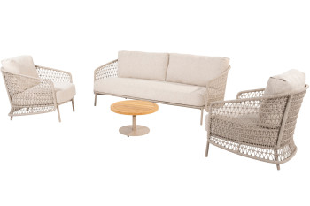 Puccini stoel-bank loungeset met Volta salontafel