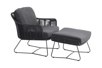Belmond anthracite loungestoel en hocker