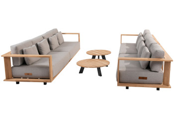 Eternity 4 seater sofa set with Cosmic teak round tables