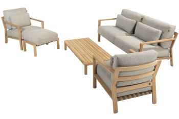Lucas living set with footstool and Finn coffeetable