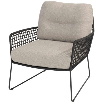 Rhodos living chair anthracite with 2 cushions