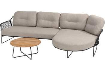 Rhodos chaise-longue loungebank met Verdi salontafel
