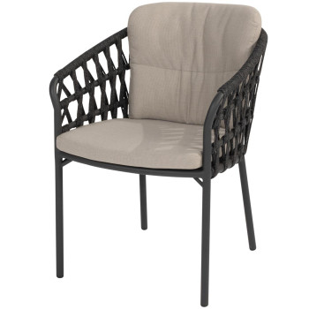 Albareto dining chair anthracite with 2 cushions