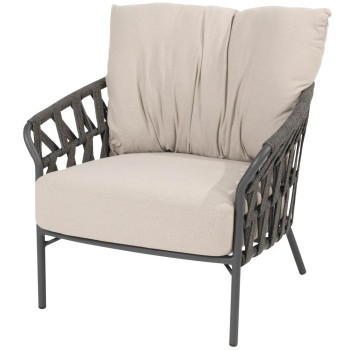Albareto living chair anthracite with 2 cushions