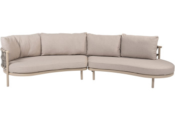 Piacenza latte 2 seater bench right arm and left open 