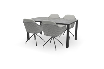 Rechthoekige Dekton Orix tafel Standaard 60 mm met Focus stoelen
