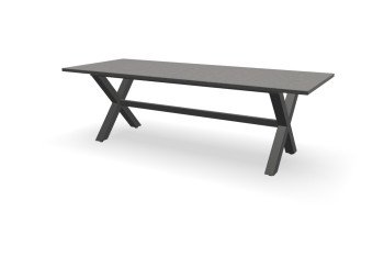 Rechthoekige granieten Black Pearl tafel Kruispoot