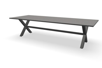 Rechthoekige granieten Black Pearl tafel Kruispoot