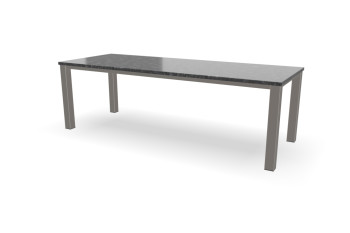 Rechthoekige granieten Steel Grey tafel Standaard RVS