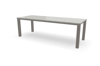 Rechthoekige granieten Colonial White tafel Standaard RVS