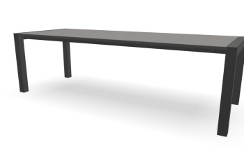 Tuintafel Zijliggers met Graniet Black Pearl (leather) 2400x950mm