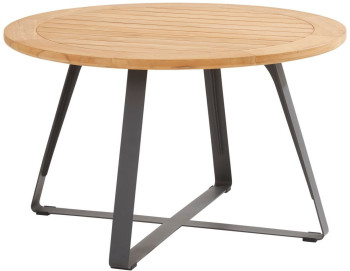 Basso Teak aluminium anthracite tuintafel Ø 130 cm