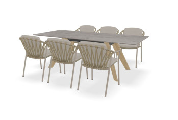 Tafel Dekton Kira, onderstel Montana en Manitoba stoelen