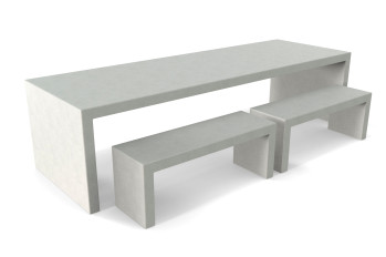 Betonlook tafel Lars met twee banken