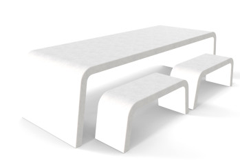 Witte Liv betonlook tafel met twee banken