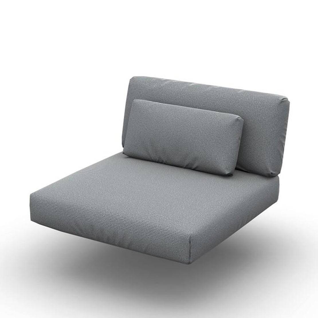 Lounge Cushion Seat + Back + Deco Single Sunbrella Grey Chine