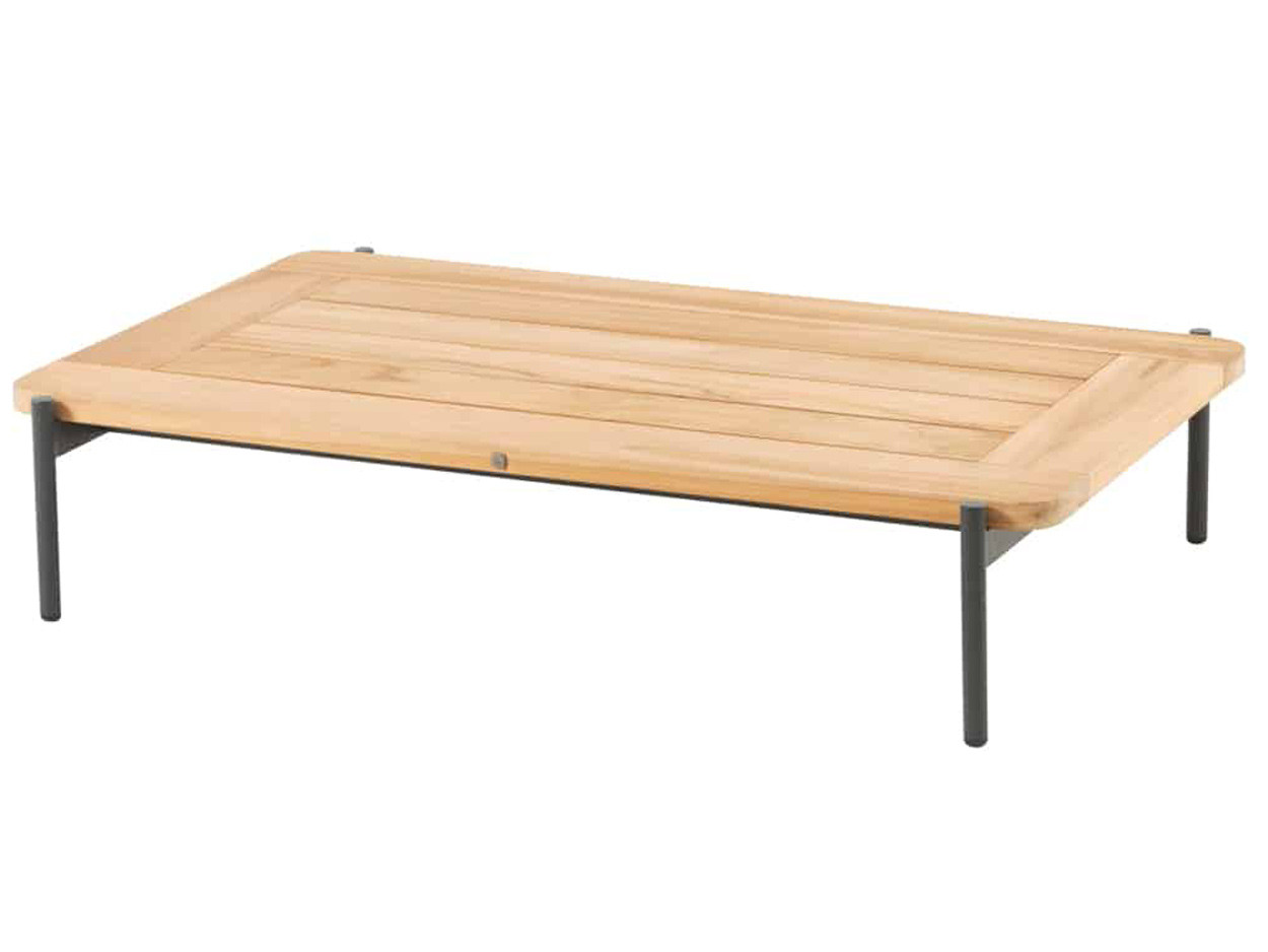 Yoga coffee table Anthracite Natural teak 120 X 75 X 25 cm Rectangular