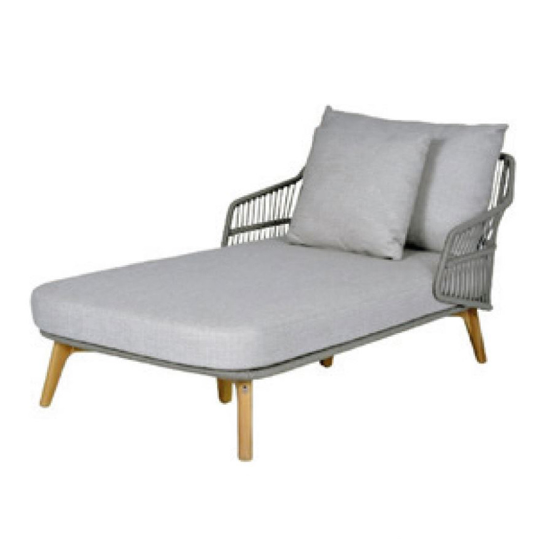 Sempre daybed teak silvergrey 1 seater with 3 cushions