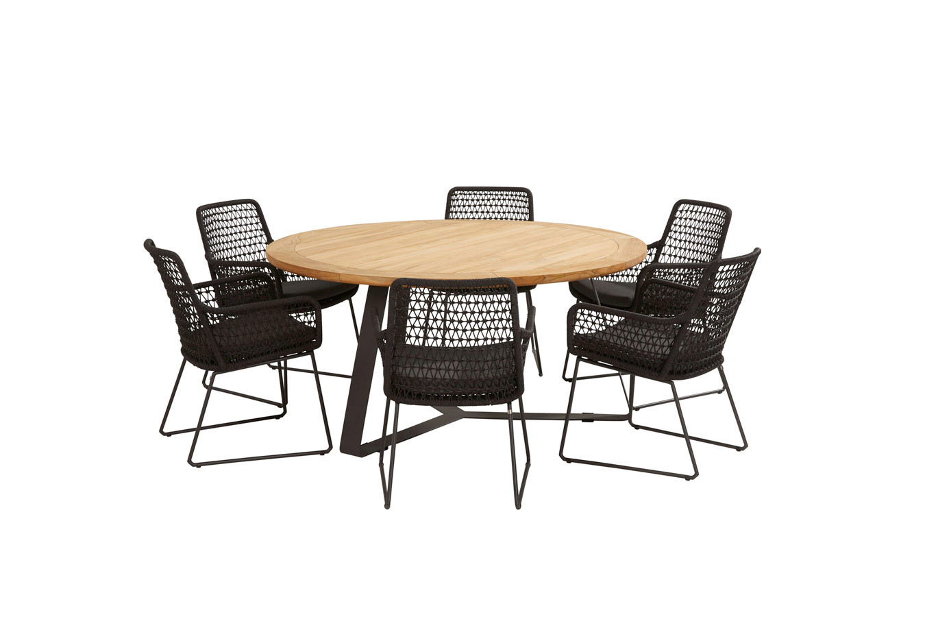 Athena dining with round Basso table